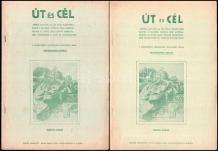 1951-52 Az Út és cél c. emigráns hungarista lap 4 száma, benne cikkek az 1848-as forradalomról, Szálasi beszédéről, stb.