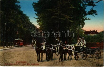 Debrecen, Debreczen szab. kir. város ötös díszfogata. Vasúti levelezőlapárusítás 49. sz. 1915. (EK)