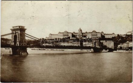 1926 Budapest, Lánchíd, Királyi vár. Photo Erdélyi (fl)