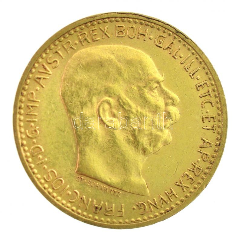 Ausztria 1909. 10K Au 'Ferenc József' (3,37g/0.900) T:1-,2 Austria 1909. 10 Corona Au 'Franz Joseph I' (3,37g/0.900) C:AU,XF Krause KM#2815 - Image 2