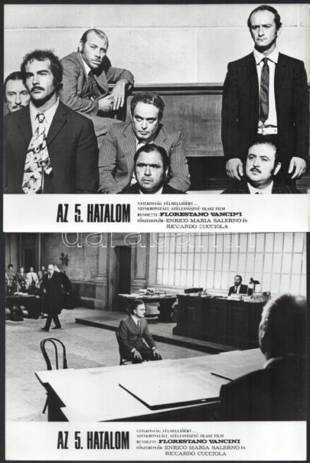 1972 ,,Az 5. hatalom' című olasz filmről 13 db produkciós filmfotó, 18x24 cm