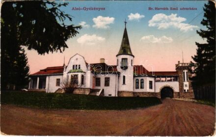 Alsógyékényes, Alsó-Gyékényes, Jichisu de Sus; Báró Horváth Emil udvarháza, kastély. Gálócsi Samu kiadása / castle, mansion (kopott sarkak / worn corners)