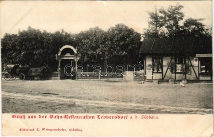 Leobersdorf, Gruss aus der Bahn-Restauration Leobersdorf a.d. Südbahn / railway station restaurant (EK)