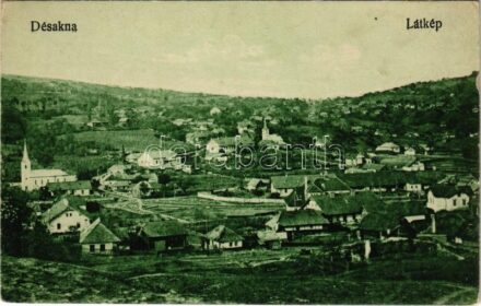 Désakna, Ocna Dejului; látkép. Fogyasztási szövetkezet kiadása / general view (EB)