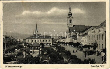 Máramarossziget, Sighetu Marmatiei; Erzsébet főtér, teherautó / main square, truck (fl)