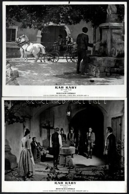1964 ,,Rab Ráby' című magyar filmről 13 db produkciós filmfotó, Pánczél György (1920-?) filmtörténész hagyatékából (film- és színházifotó gyűjteményéből), 18x24 cm