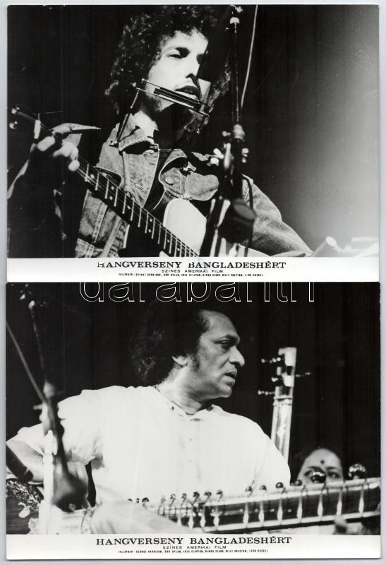 1971 George Harrison, Ringo Starr, Bob Dylan, Ravi Shankar és mások segélykoncertje Bangladesért, az erről készült filmet Magyarországon is bemutatták (1972), a tételben a film 7 db produkciós filmfotója szerepel + hozzáadva egy magyar - Image 4