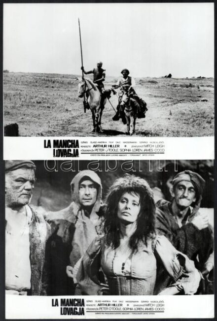 1972 ,,La Mancha lovagja' című olasz-amerikai filmről készült 13 db produkciós filmfotó, az egyik főszereplő Sophia Loren, 18x24 cm