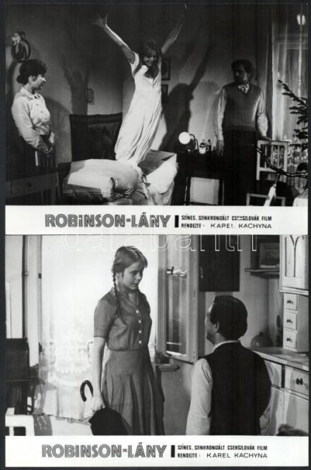 1975 ,,Robinson-lány' című csehszlovák filmről készült 13 db produkciós filmfotó, 18x24 cm