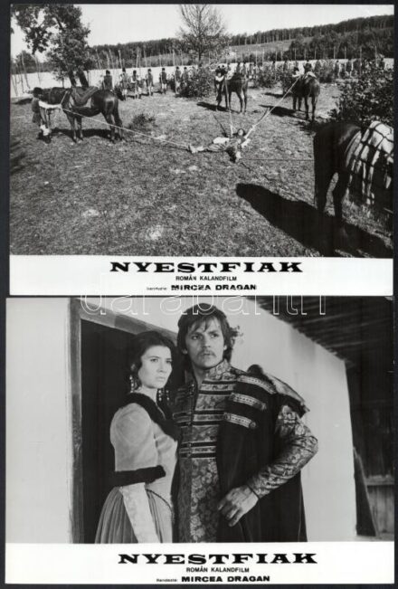 1974 ,,Nyestfiak' című román filmről készült 13 db produkciós filmfotó, 18x24 cm