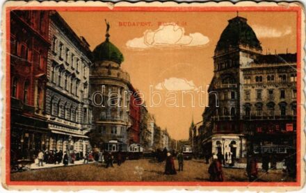 Budapest VIII. Rákóczi út, villamosok (EB)