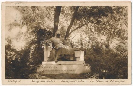 1929 Budapest XIV. Városliget, Anonymus szobra (r)