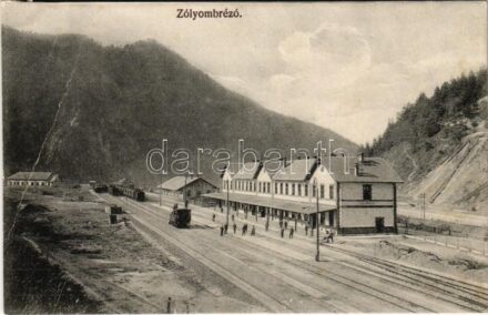 Zólyombrézó, Podbrezová; vasútállomás, vonatok. Kóczánné Irma kiadása / railway station, trains (r)