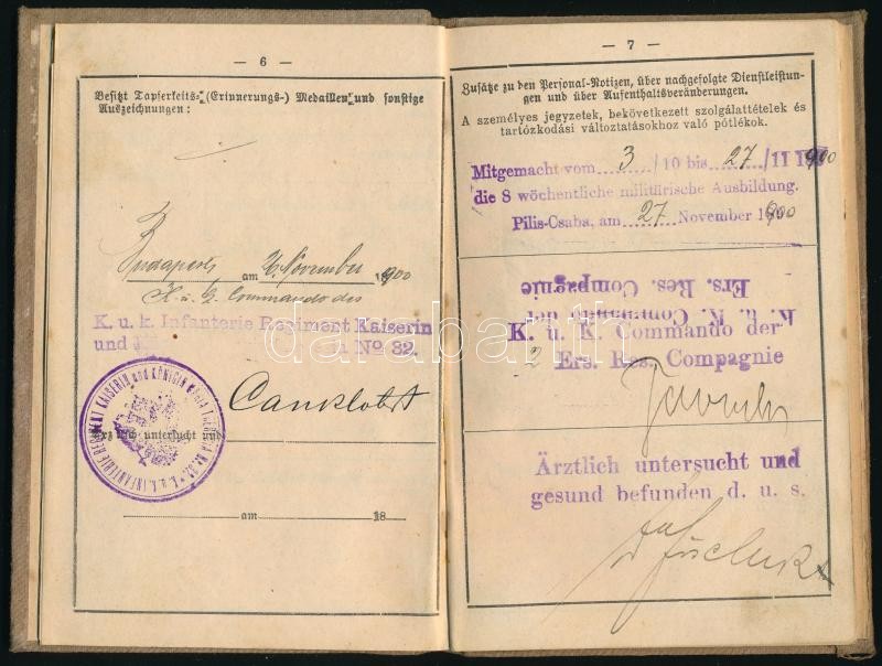 1900 Katonakönyv sok bejegyzéssel - Image 3