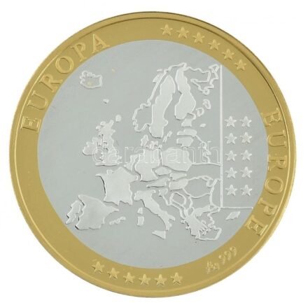 DN 'Europa - Spanyolország' jelzett, részben aranyozott Ag emlékérem (19,97g/0.999/40mm) T:1- (PP) ND 'Europa - Spain' hallmarked, partially gilt Ag commemorative medallion (19,97g/0.999/40mm) C:AU (PP)