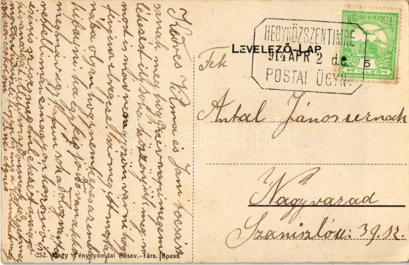 1914 Hegyközszentimre, Sintimreu; iskola / school + POSTAI ÜGYN.' - Image 2