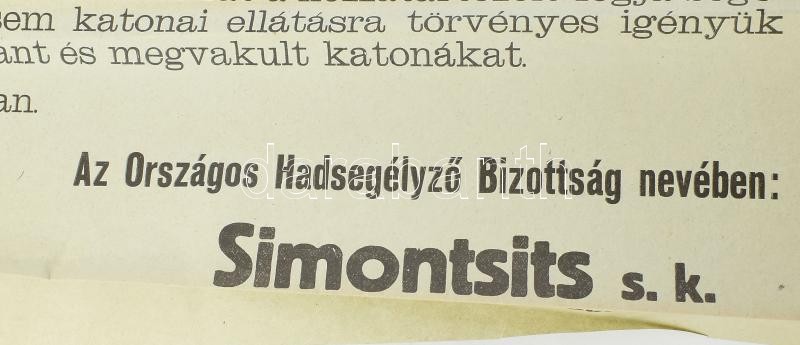 1915 Fémet a Hadseregnek. Az Orsz. Hadsegélyező hivatal nagy méretű plakátja. 65x100 cm - Image 2