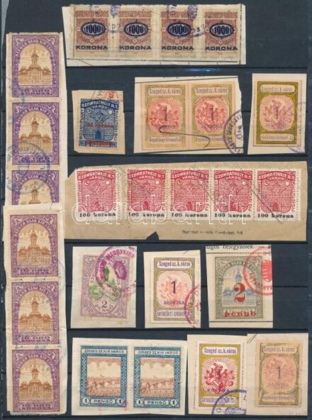 26 db régi okmánybélyeg berakólapon