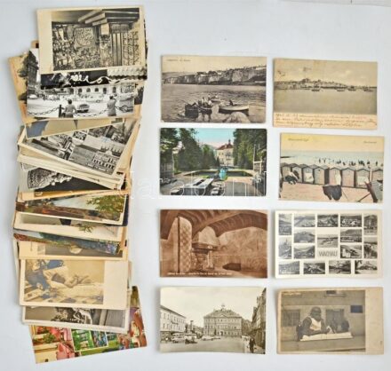 70 db VEGYES képeslap sok régivel, külföldi városok és motívumok, vegyes minőség / 70 mixed postcards with many pre-1945, European towns and motives, mixed quality