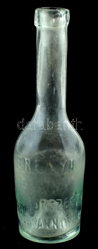 'Erényi Diana Sósborszesz franzbranntwein' feliratú üveg, kopott, m: 14,5 cm