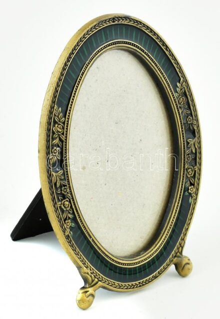 Zománcozott réz fényképkeret, 8,5x6cm