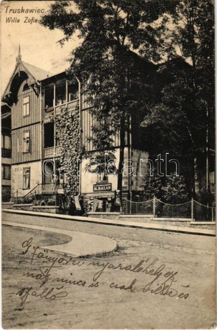 Truskavets, Truskawiec; Willa Zofia / villa, shop of M. Balan (EK)