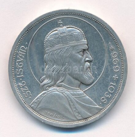 1938. 5P Ag 'Szent István' T:2 patina, karc Adamo P8.1