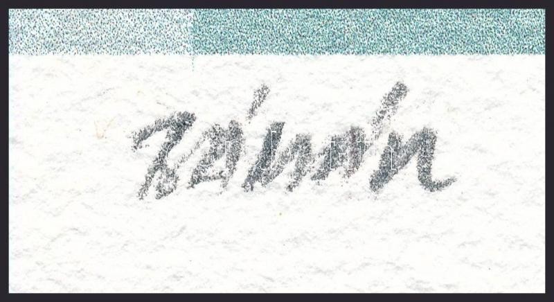 Bányász Éva (1956): A/4 Hajtva. Computer print, merített papír. Jelzett. 17x26 cm. - Image 2