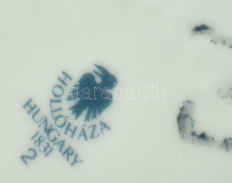 Hollóházi Szász Endre által tervezett mintával díszített porcelán váza, jelzett, matricás, kopással, m: 20 cm - Image 2