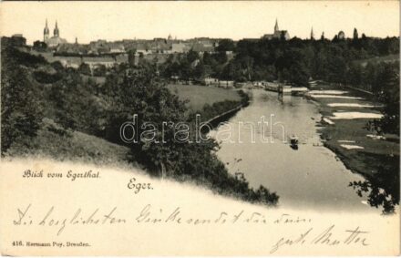 1901 Cheb, Eger; Blick vom Egertal / riverside (EK)