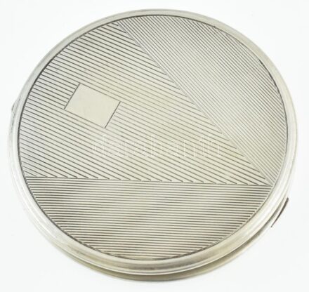 Ezüst (Ag) pudrié, sérült, jelzett, nettó:93g, d: 9,5cm