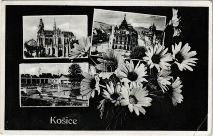 1938 Kassa, Kosice; székesegyház, színház, strand / cathedral, theatre, swimming pool + '1938 Kassa visszatért' So. Stpl. (EB)