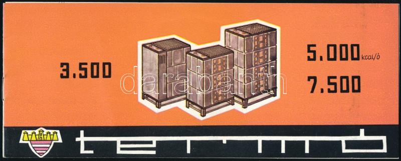cca 1968 Termo 500 típ. olajtüzelésű szállítható cserépkályha, prospektus. Esztergom, Komárommegyei Kályhacsempegyártó és Építő Vállalat, 6 sztl. lev.