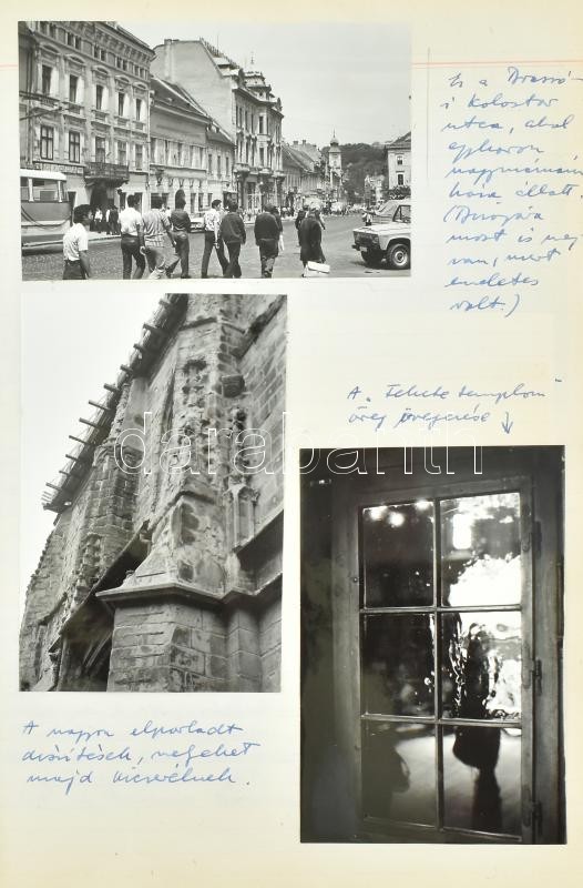 cca 1970-1980 Kirándulások naplói, két kötetben, benne magyarországi, erdélyi és felvidéki utazások leírásaival, dátumozva. Benne gazdag fotó anyaggal, nagyrészt fekete-fehér fotók, de a végén néhány színessel, valamint pár - Image 4