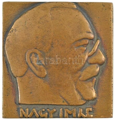 Beck András (1911-1985) 1989. 'Nagy Imre' egyoldalas, öntött bronz plakett (69x66mm) T:2