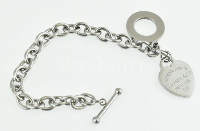 Tiffany & Co. New York karlánc, orvosi fém, h: 19,5 cm