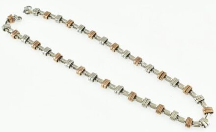 Bizsu fém nyaklánc, h: 50 cm