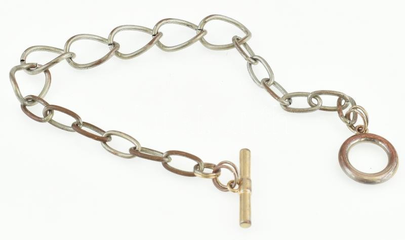 Nagy szemű fém lánc, h: 32 cm