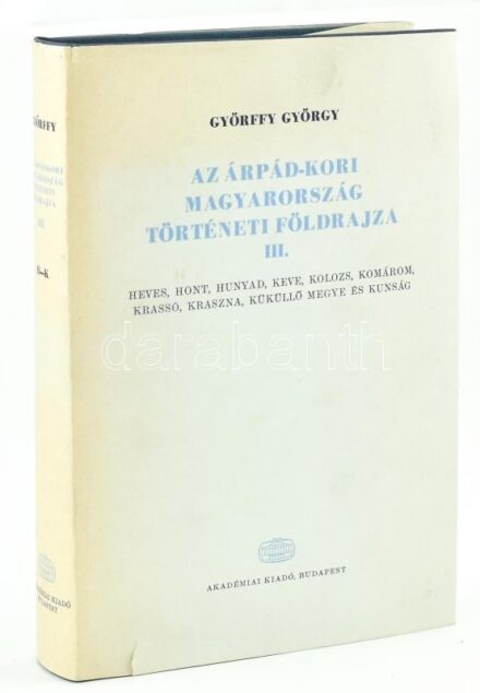 Györffy György: Az Árpád-kori Magyarország történeti földrajza III. kötet. H-K. Bp.,1987, Akadémiai Kiadói. A vármegyéket ábrázoló kiemelhető mellékletekkel. Kiadói egészvászon kötés, kiadói papír védőborítóban, jó