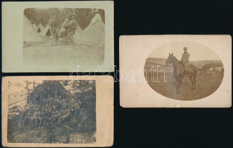 Katonafotók az I. világháborúból, 6 db, 9×14 cm