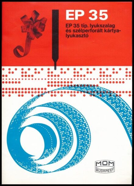 1973 MOM EP 35 típusú lyukszalag és szélperforált kártyalyukasztó ismertető prospektusa, 4 p.