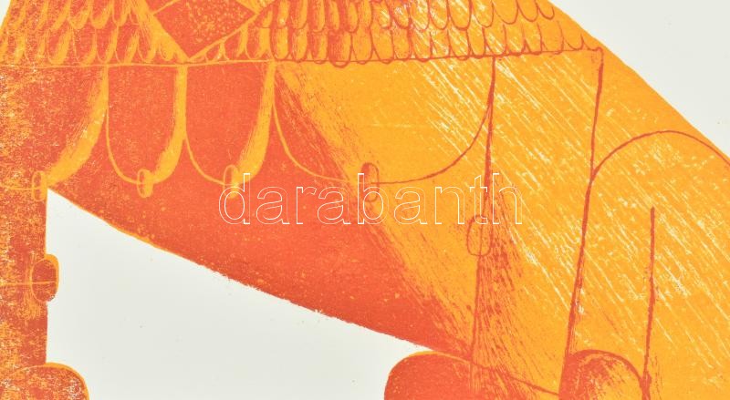 Székely Pierre (1923-2001): Nőstény oroszlán. Színes litográfia, papír, jelzett, számozott (66/100). Az 1982-ben megjelent Kőcirkusz mappából. Lapméret: 70×50 cm / Pierre Szekely (1923-2001): Lion. Lithography, paper, signed and - Image 2