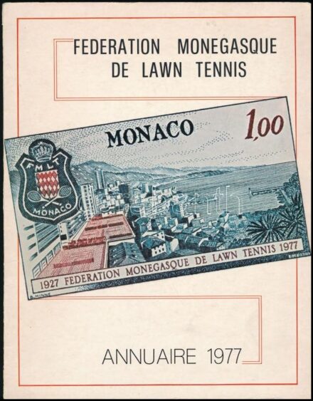 1977 Federation Monegasque de Lawn Tennis Monaco évkönyv, képekkel, 57p