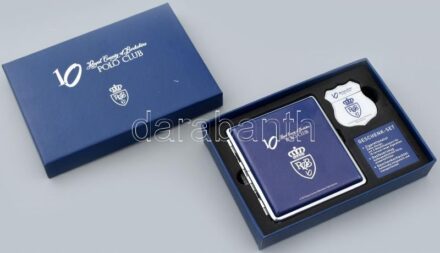 Royal county of berkshire POLO CLUB reprezentációs ajándék benzines öngyújtó és cigarettatárca, díszdobozban. 2015 Németország. Az öngyújtó működik.