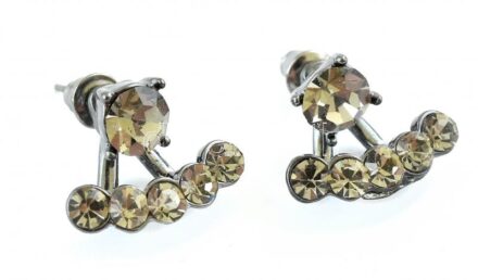 Acélszürke bizsu fülbevalópár, kétféleképpen hordható, szép állapotban, h: 1,5 cm