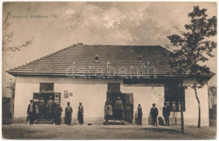 1944 Fűr, Fyr, Rúban; Fogyasztási szövetkezet üzlete és saját kiadása / cooperative shop (ázott sarok / wet corner)