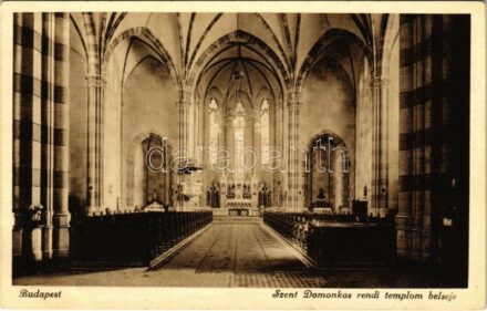 1936 Budapest XIV. A Szent Domonkos-rendi (Rózsafüzér Királynéja) templom belseje