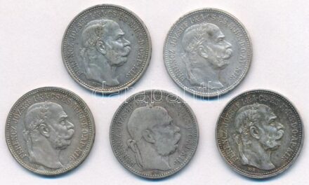 1894KB 1K Ag 'Ferenc József' + 1914KB 1K Ag 'Ferenc József' + 1915KB 1K Ag 'Ferenc József' (2x) + 1916KB 1K Ag 'Ferenc József' T:2-3 patina Adamo K5, K5.1