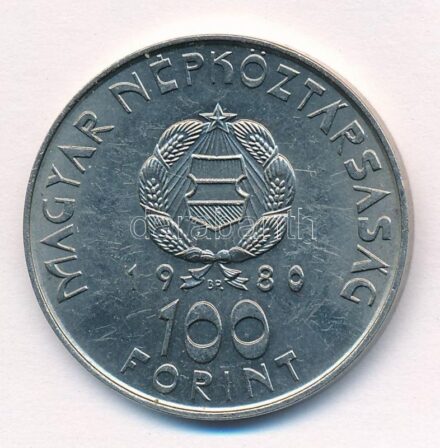1980. 100Ft Ni 'Szovjet-magyar közös űrrepülés' T:1-,2 Adamo EM61