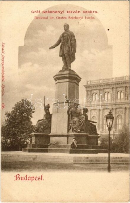 Budapest V. Gróf Széchenyi István szobor. Divald 108.